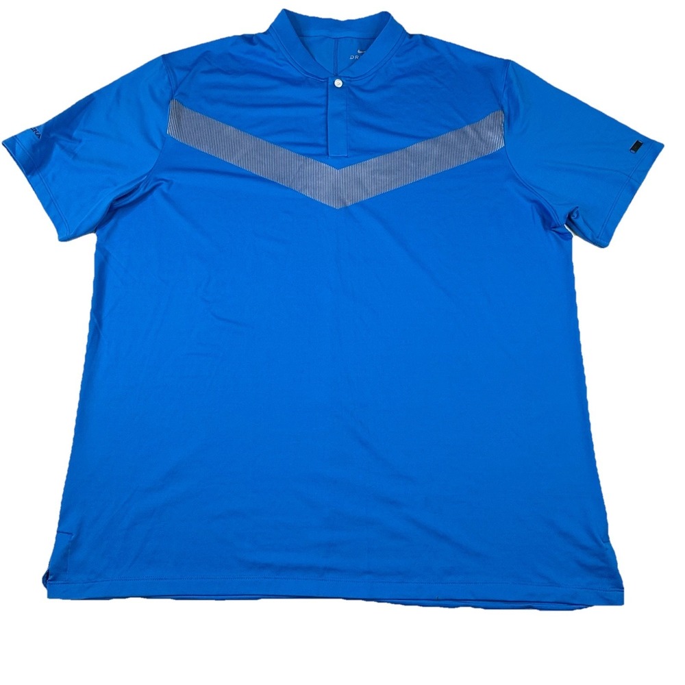 Nike Dri-Fit Tiger Woods Vapor Reflective Blade V Golf Polo BV0501-406 Blue XL